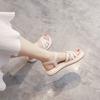 Pick Up Girl 733-9 Platform Muffin Sandals Women's 2025 New Summer Explosion Flat Roman Summer Women's Shoes