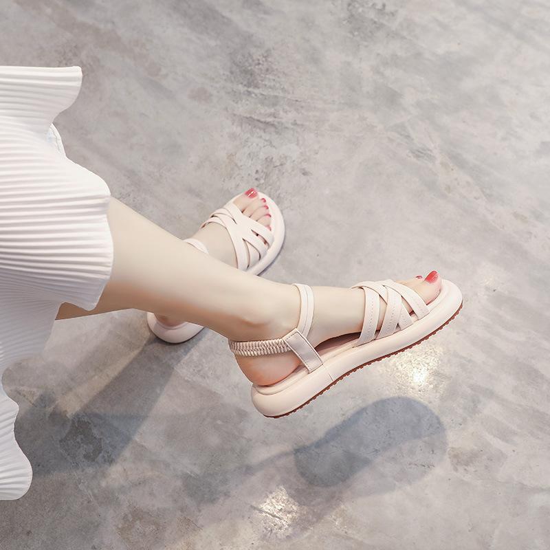 Pick up girl 733-9 Plateau-Muffin-Sandalen Damen 2025 neuer Sommer-Explosions-Flach-Römer-Sommer-Damenschuhe