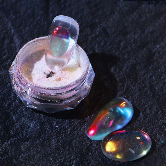 Yousheng Aurora Effect Nail Glitter Powder Ice Penetration Colorful Mirror Neon Dust Nail Art Chrome Pigment for Female