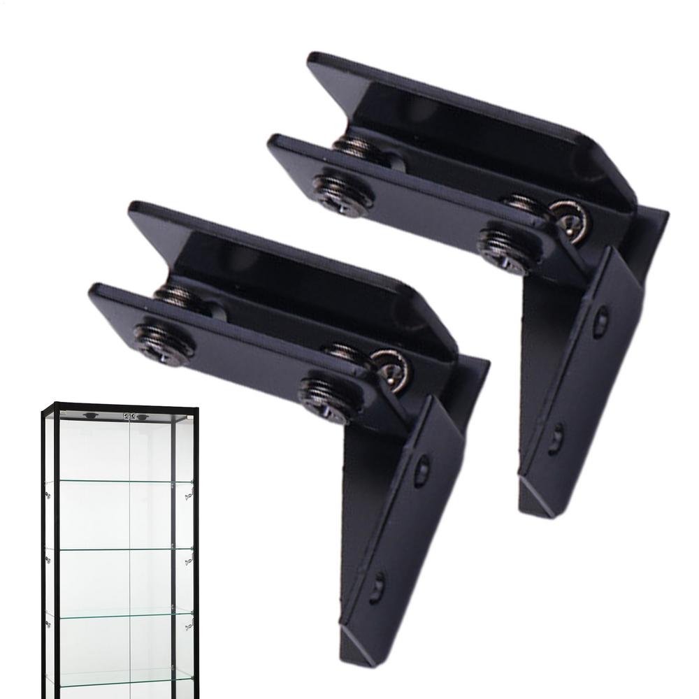 2pcs Non-Perforated Glass Door Hinges Display Cabinet Hinge,Wine Cabinet Rotating Shaft Glass Clip,Furniture Door Hinge Hardware