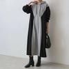 2025 Winter Colorblock Hoodie-Kleid mit langen Ärmeln und Taschen für Damen