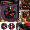 Halloween Wreath Decoration with Skeleton Hand for Front Door Entryway Fall Home Decor
