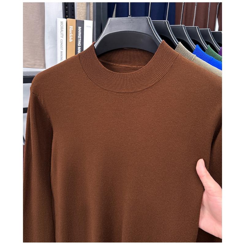 Men S Spring Thin Silk Wool Blend Half Turtleneck Long Sleeve Sweater