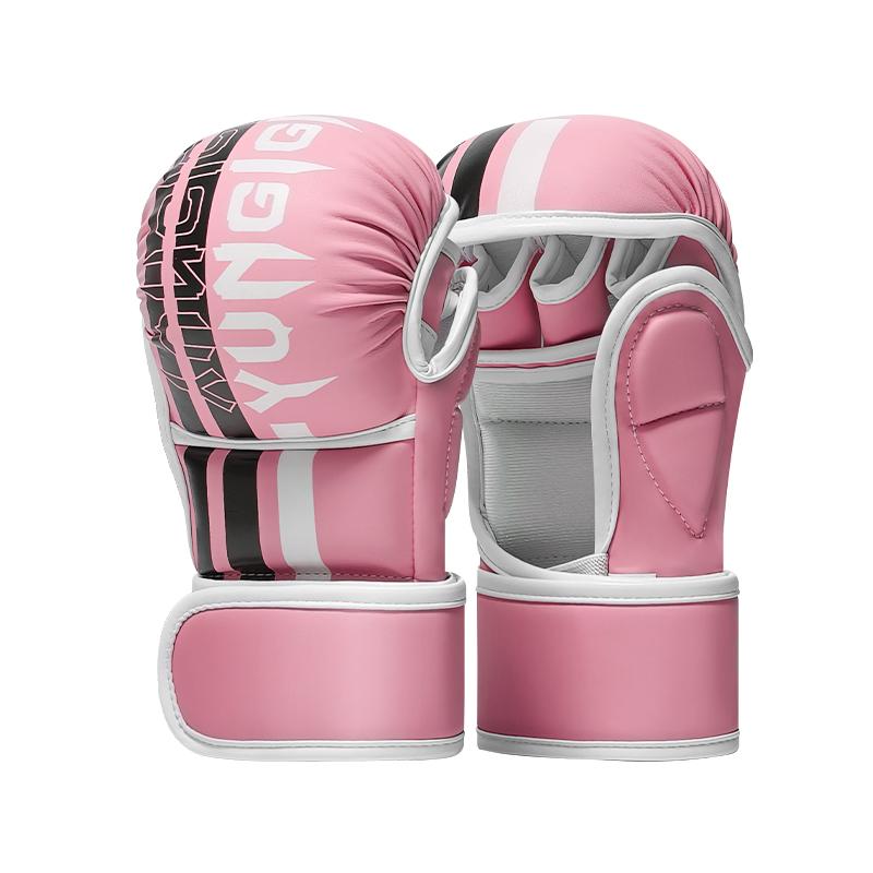 Kampfhandschuhe MMA Halbfinger-Boxhandschuhe PU-Leder Kampf mit Handschuhen Kampfhandschuhe Erwachsenen Muay Thai Wettkampfhandschuh