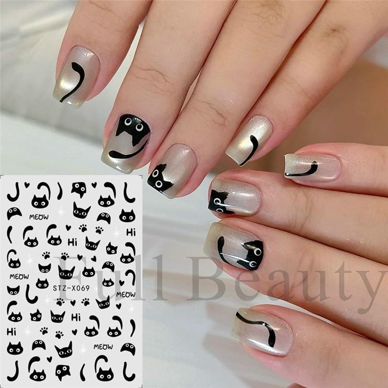 New Nail Art Stickers Ins Halloween Funny Little Ghost Love Spider Web Adhesive Nail Stickers