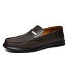 Fashion Fashion Genuine Leather Men Casual Shoe Luxury  Soft Men Loafers Handmade Moccasins Breathable Slip on Boat Shoes Business Flats