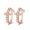 Classic Princess Square Bag Earrings, Cross Ear Buckles, Zircon Earrings.