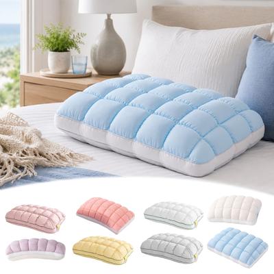 Washable Cooling Bedding Accessories Quilted Puff Pillow, Cloud-Like Bed Down Alternative Soft Microfiber Pillows for Side Sleepers Fluffy Cloud