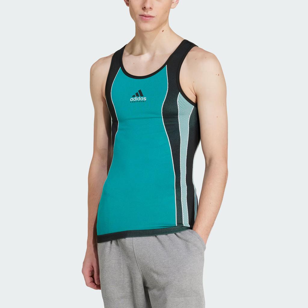 Adidas Equipment Series Ss25 Top Knitted Sports Fashion Comfortable Vest Men Tops Equipment-Green Black JP0353