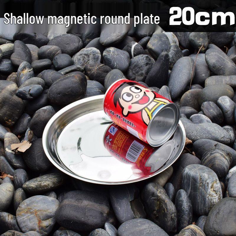 Stainless Steel Round Dinner Plate Tray - Versatile for Tableware, BBQ, Deep & Flat Dishes