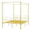 Struttura Letto a Baldacchino Matrimoniale, Letto a Baldacchino in Metallo con Testiera Minimalista e Design a Quattro Colonne, Supporto Robusto a Doghe in Acciaio, Spazio di Archiviazione Sottoletto,