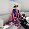 Ethnic Shawl Scarf Seaside Sunscreen Beach Silk Scarf Red Big Yarn Women'S Desert Travel Ladies Po Accessories Ladies
