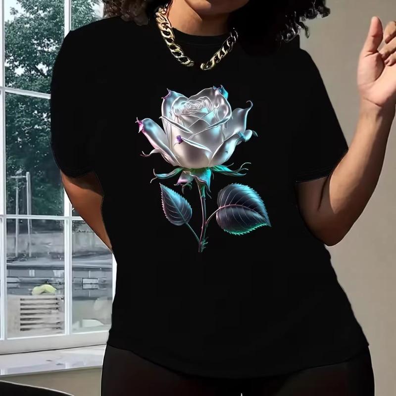 Retro Sexy Love Rhinestone Print Short-sleeved Trendy T-shirt
