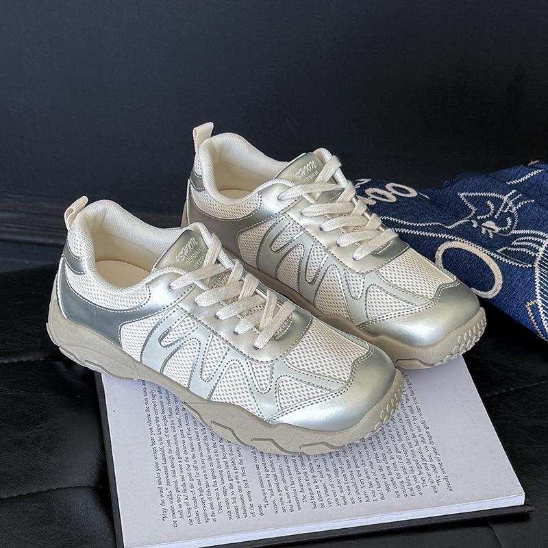 Korean version of high-end soft-soled small casual shoes 2025 summer new versatile fashion shit-stepping mesh women's shoes