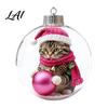 Decorative Xmas Tree Pendants Glowing Christmas Story Ornament Light‑Up Mini Animals Hanging Ball Ornament with Warm LED Transparent Balls
