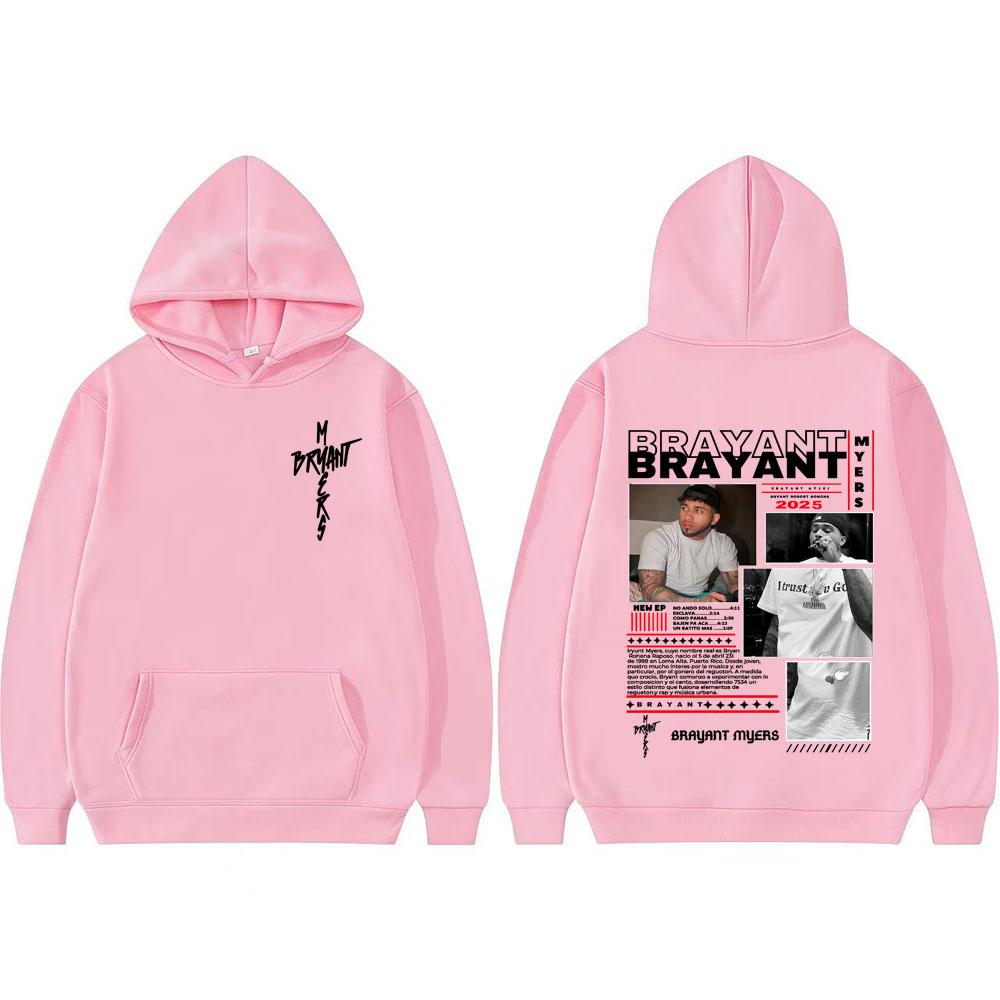 Rapper Bryant Myers 2025 Tour Cover Pullover Men Women Fashion Street Pop Music Hoodie Casual High Quality Oversized Sweatshirts