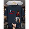 European and American Men's Summer Fashion Letter Graffiti Print Comfortable and Breathable Round Neck T-shirt Outdoor Street To