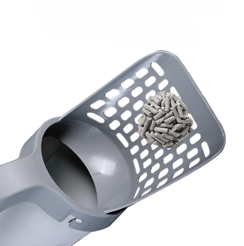 Alles-in-einem Haustierstreuschaufel mit Müllbeutel Abnehmbare tragbare Töpfchenschaufel Katzenreinigungszubehör