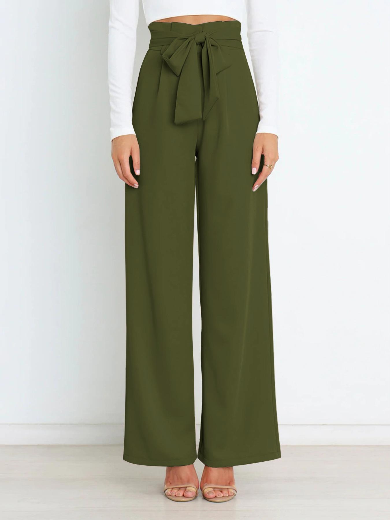 

Новые женские классические брюки для работы в Европе и США, повседневные широкие брюки с поясом, темпераментные пригородные брюки XL