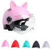 2pcs Helmet Cat Ears Decoration Moto Electric Car Driving Styling Cute Cat Ears Stickers Decor Helmet Accessories