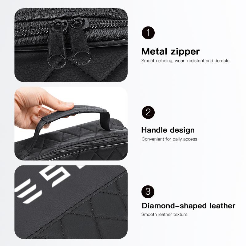 Car Charging Gun Leather Bag Storage Box Auto Accessories For Tesla Model 3 Model S Model X Model Y Cybertruck Roadster SpaceX