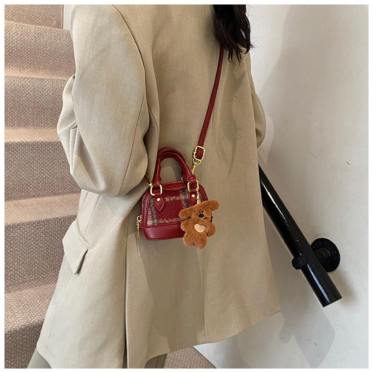 Children's Korean Color Block Mini Crossbody Bag with Earphone and Coin Pouch 2025 Winter Collection