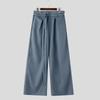 INCERUN Men Double Buckle Belt Drape Loose Fit Wide Leg Pants Long Trousers