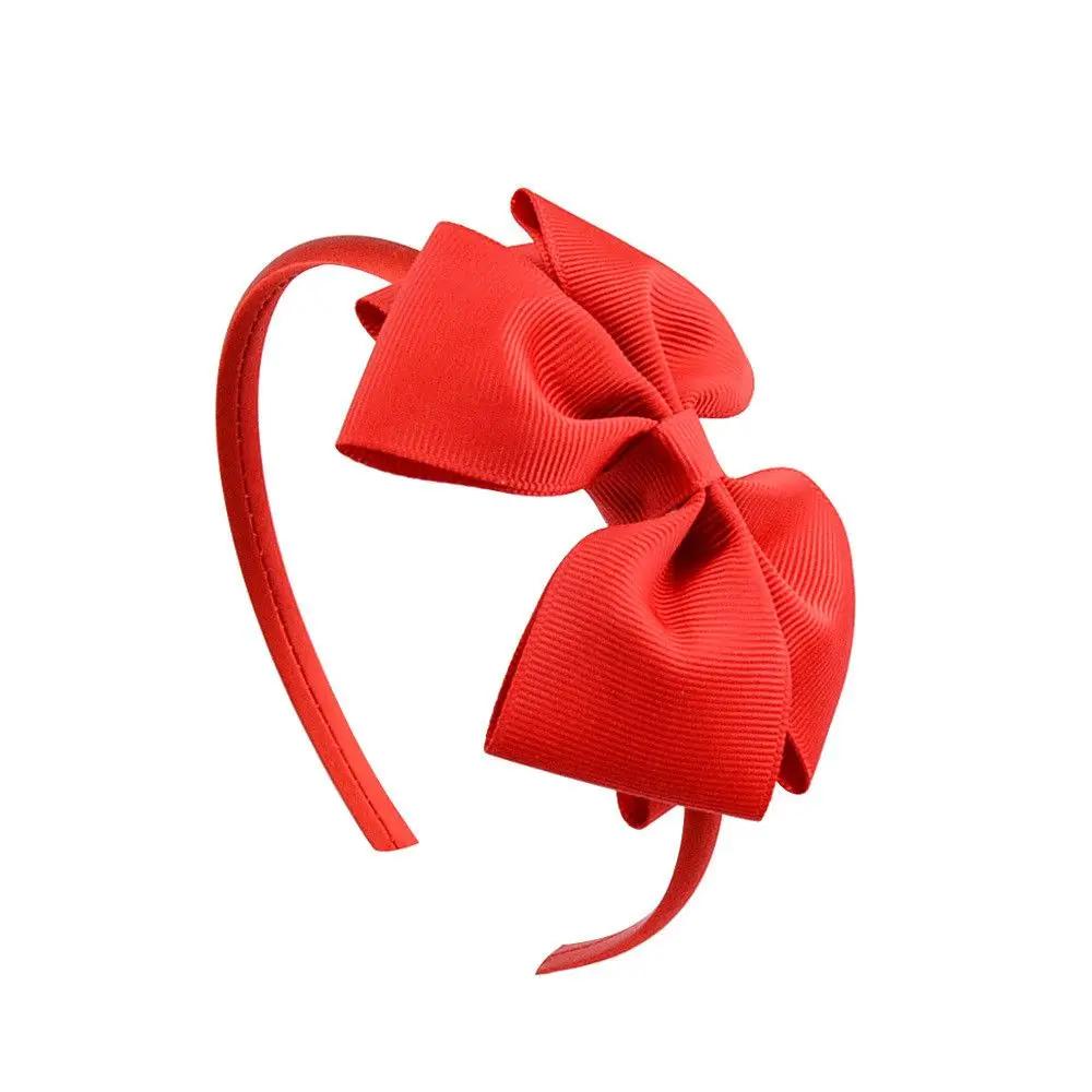 4'' Boutique Tiara Satin Kids Hair Accessories Ribbon Headbands Bow Hairband Headwear Hair Hoop