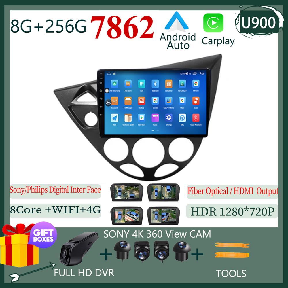 Android 14 For Ford Fiesta 1995-2001 Focus MK1 1998-2004 5G WIFI BT Car Radio Multimedia Video Player Navigation GPS No 2Din dvd