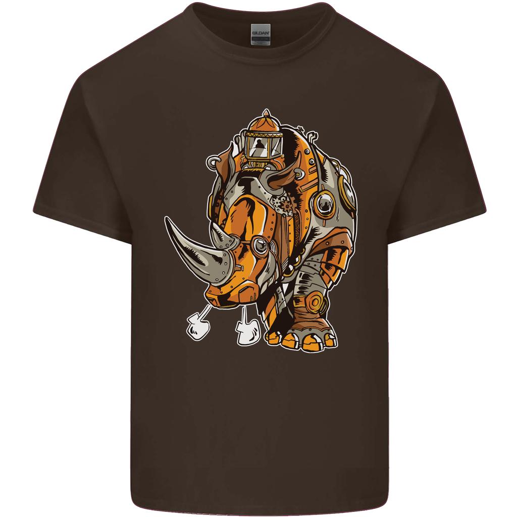 Steampunk Rhino Rhinoceros Unisexs Light Cotton TShirt