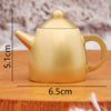 Brass Gold Mahjong Teapot with Red Rope Handle