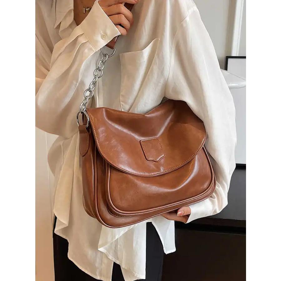 Autumn Winter Large Capacity Commuter Underarm Bag Women Retro Texture Crossbody Bags  New Soft Leather Messenger Bag