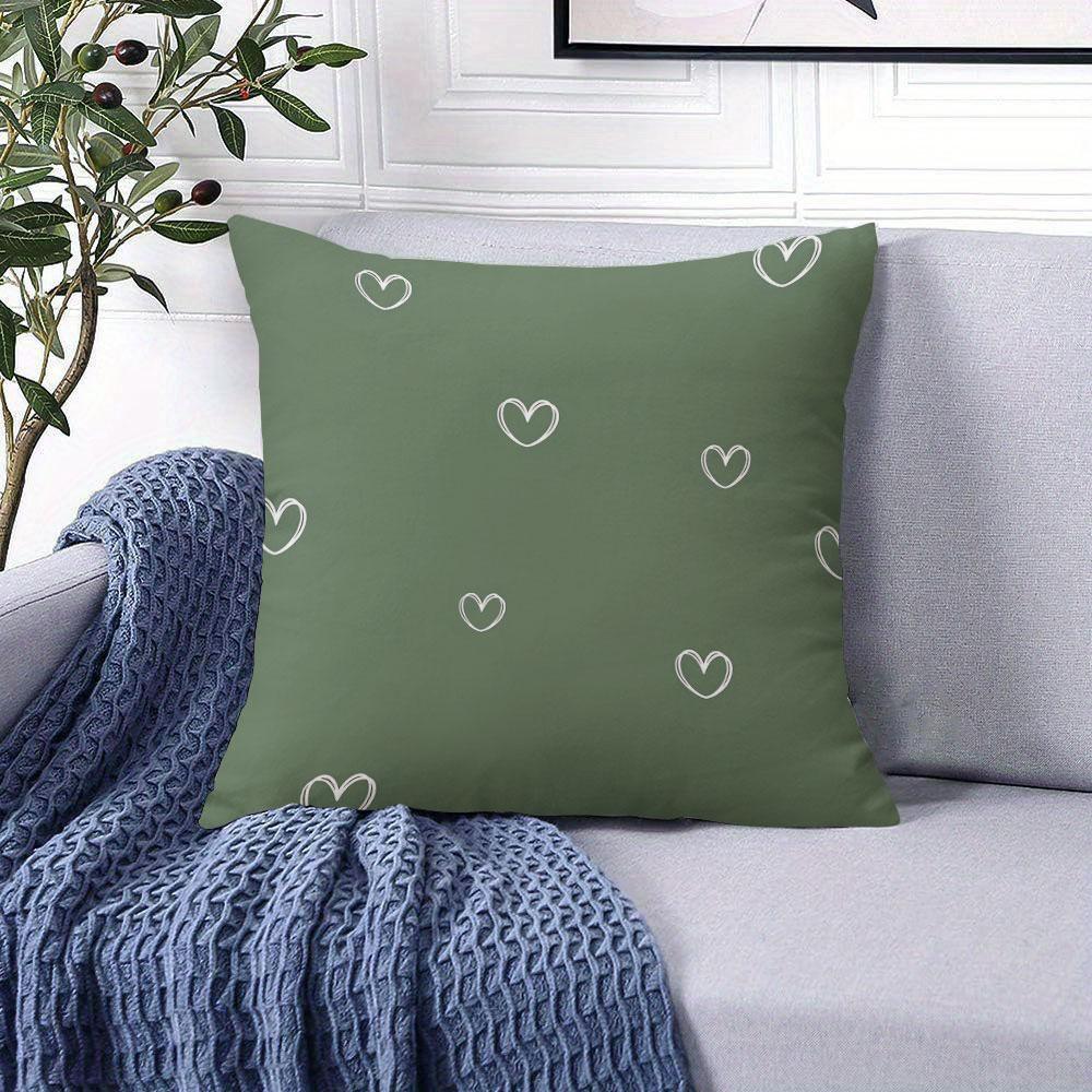 Moss Heart square Jacquard Pillow Cover for Sofa Office Waist Cushion Cover Home Decorative Pillowcase