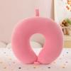 New in Minimalist Plush U-shaped Pillow Neck Airplane Pillow Traveling Car Home Office  Neck Flight Pillow Snap Strap Soft Cover