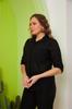 Women's Style Plus Size Shirt Big Size Black Shirt With Pocket And Sleeve Detail