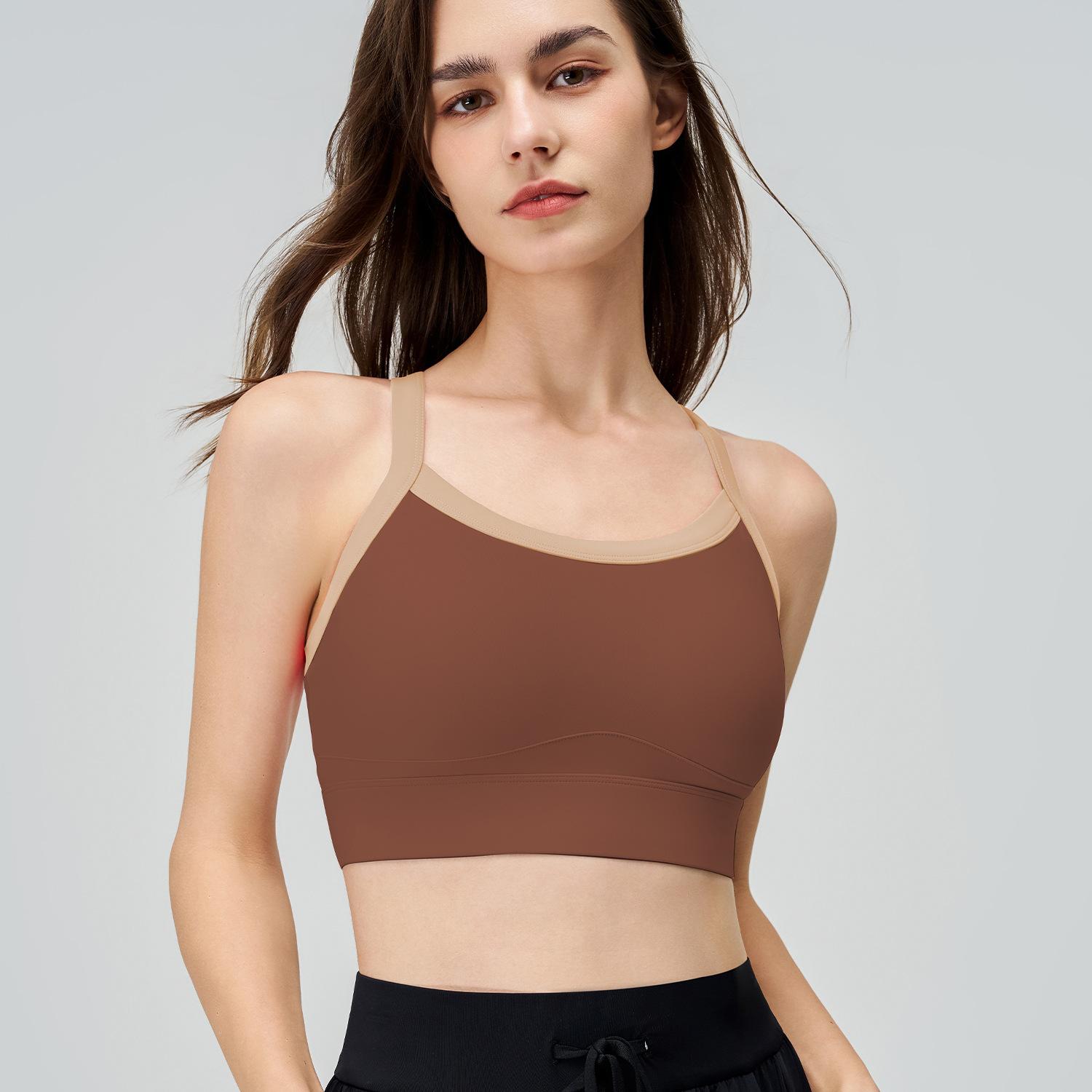 Женский летний двухцветный спортивный бюстгальтер для йоги — фото 8
