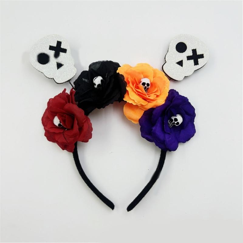 Dark Series Flower Headband Halloween Theme Party Hairhoop Role Play Headpieces Masquerade Party Costume Hairband