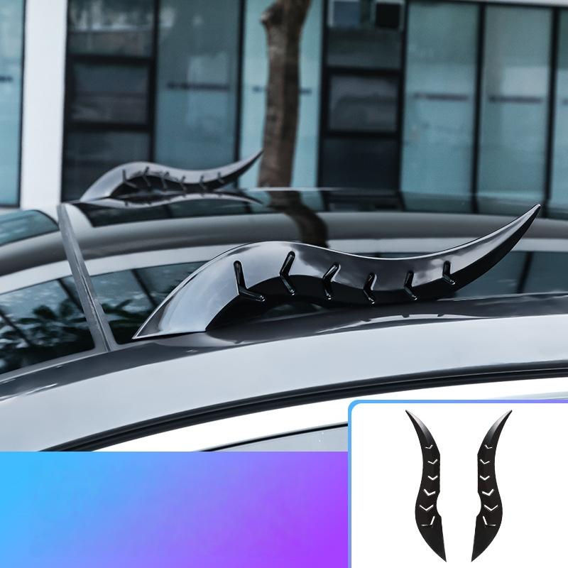 

2Pcs Personalized Universal Car 3D Dragon Horn Roof Decoration Creative & Cool Car Exterior Accessories With 3D Ox Horn Stickers чёрный