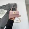 Solid color texture stone pattern fashionable new retro temperament simple summer casual shoulder portable small square bag