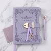 Cute Design Love Lock Keys Notebook 360 Pages Handheld Ledger With Pen  Diary Use