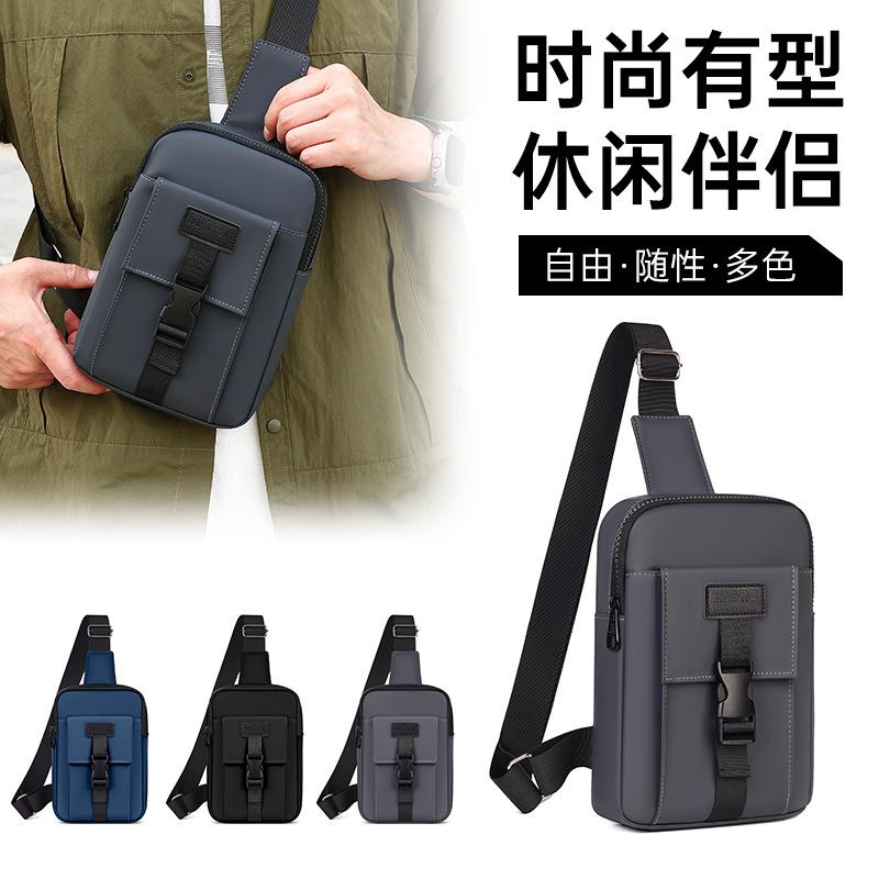 New product men's simple and fashionable shoulder bag casual commuting multi-functional small bag mobile phone bag multi-pocket messenger bag