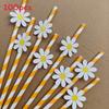 Daisy Small Flower Sunflower Paper Drinking Straws For Party Decorations And Cocktails