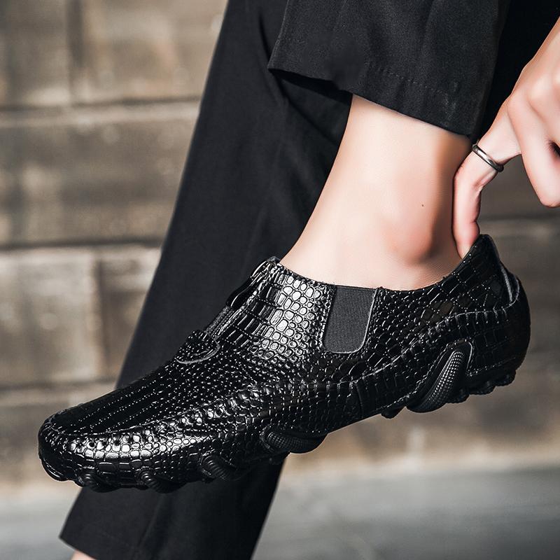 39-46 Mode Herr Casual Läderskor Loafers Moccasins Platt Körskor