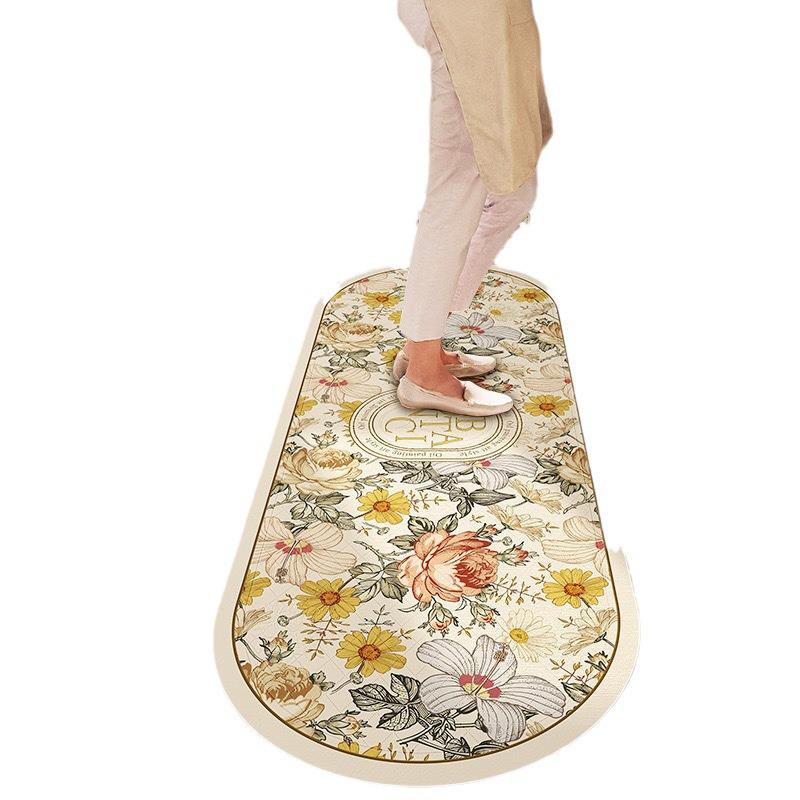 Non-Slip, Washable, Stain-Resistant Diatomaceous Earth Floor Mat for Kitchen & Bathroom