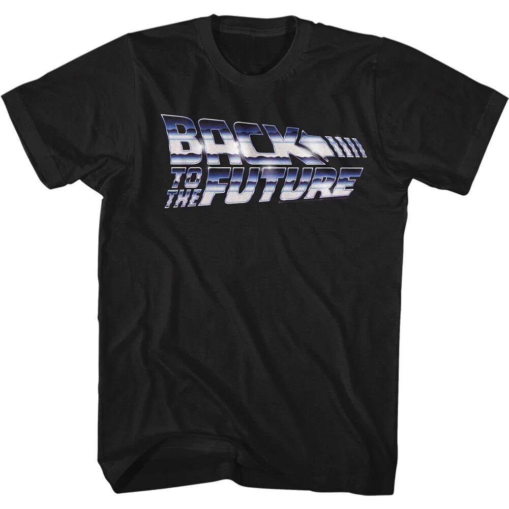 Back To the Future Movie Chrome Logo Christopher Llyod Men s T Shirt S
