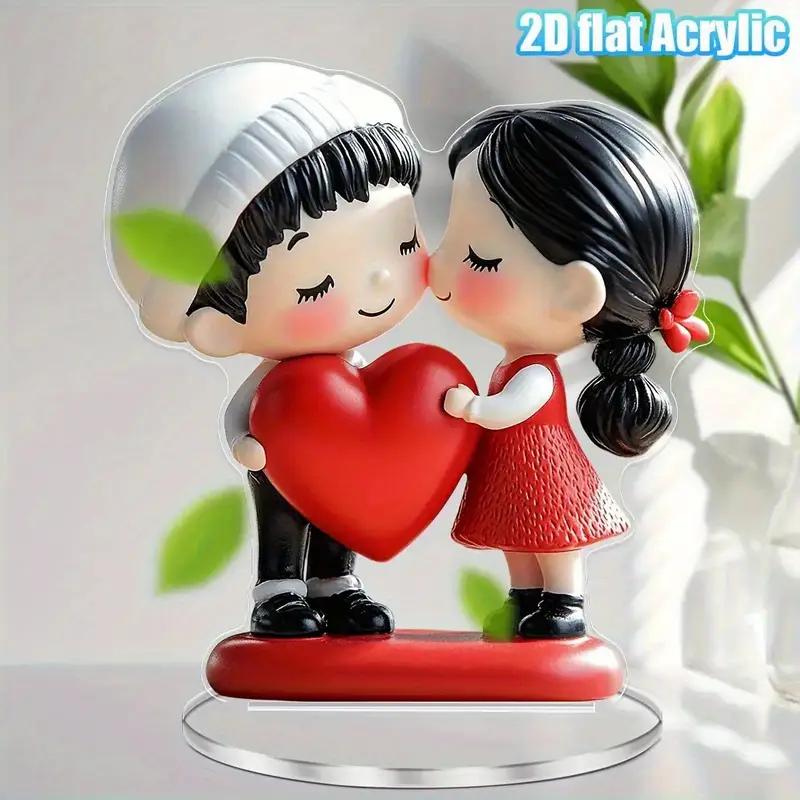 Romantic Couple Statue with Heart-Shaped Base Elegant Home Decoration for Anniversaries And Valentine's Day Gifts