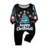 Family Matching Christmas Print Neck Long Sleeve Top and Pants Pajama Set