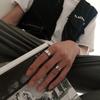 Titanium steel trendy streamer plain ring ins simple male couple index finger ring temperament versatile accessories tide