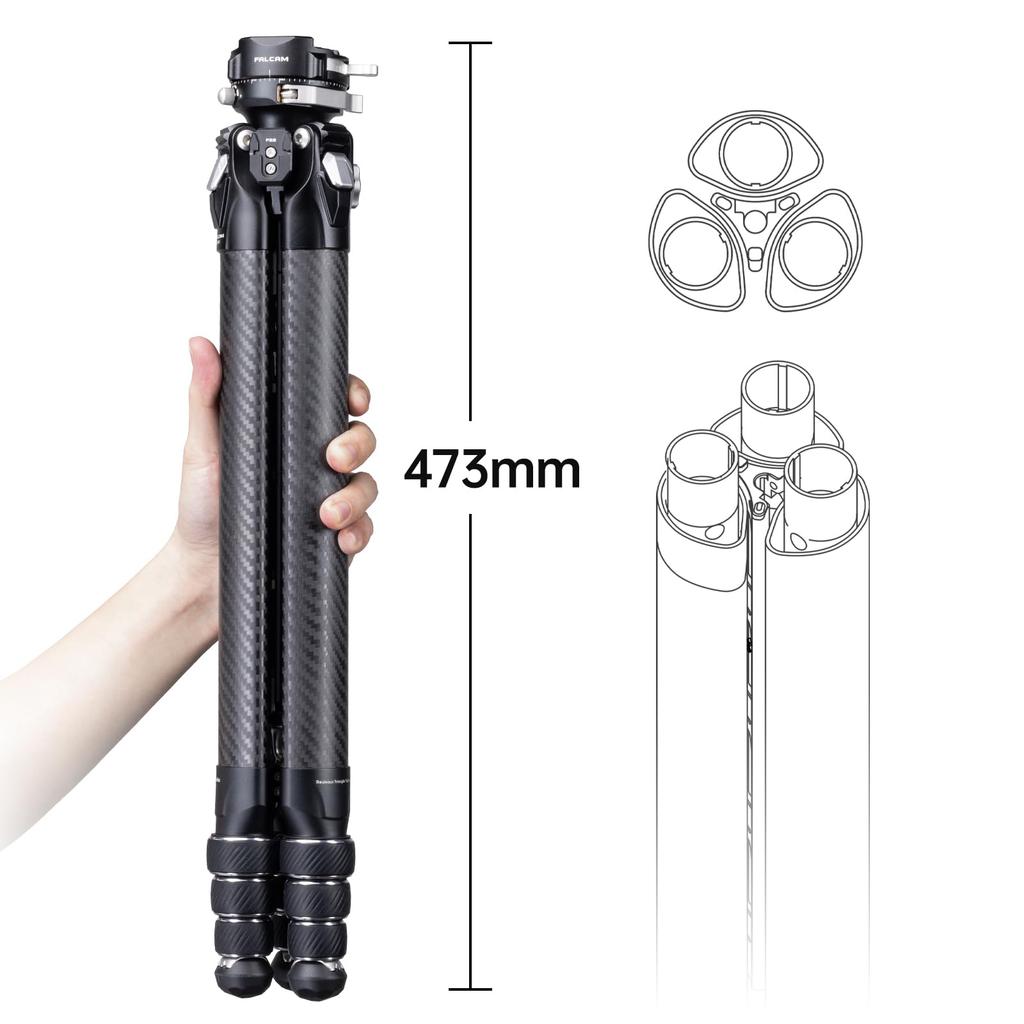 FALCAM TreeRoot Quick Lock Travel Tripod (R141K-320P)-T00A4301
