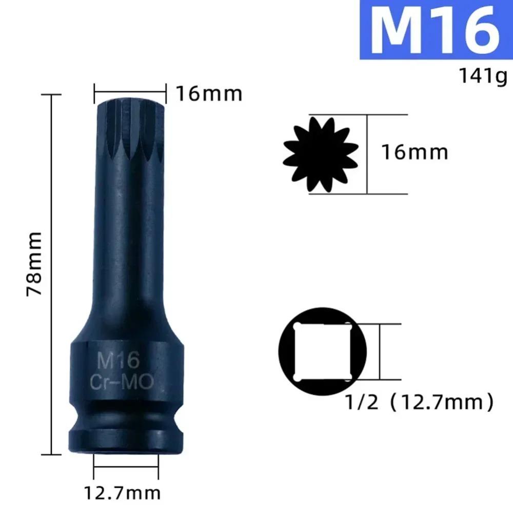 1Pcs Long Bit Electric Drill Socket Adapter Metric 1/2 Inch Shank Socket Wrench